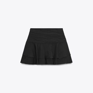 ZARA Black Ruffle Mini Skirt Skort